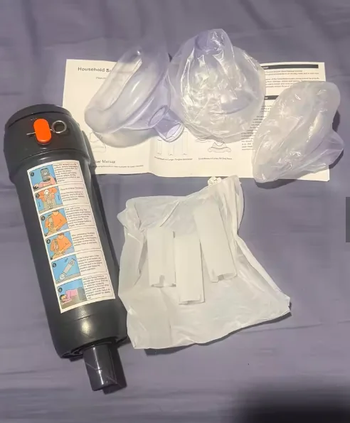 Customer-submitted photo showing the device, masks, guide tubes and instructions