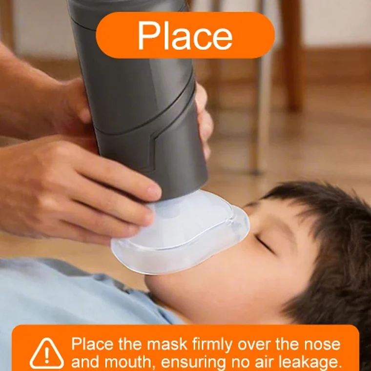 Place the selected mask securely over the mouth and nose